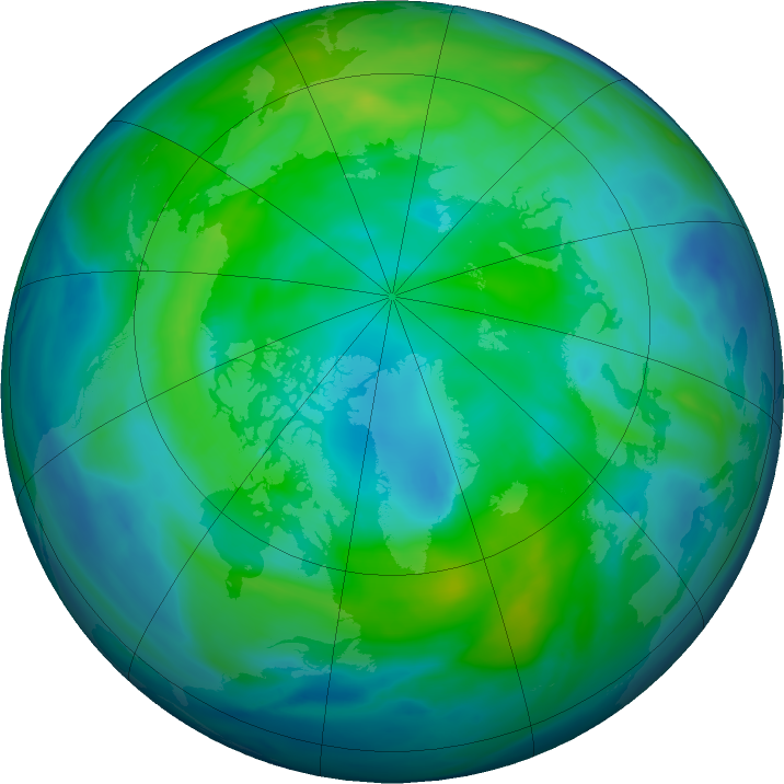 Arctic ozone map for 30 October 2020